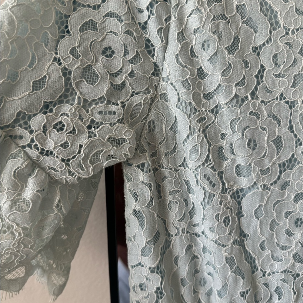 Lace Midi Dress in Light Blue